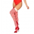 Collants kissmas rayés amusants blancs et rouges