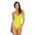 Body amarillo neón con cremallera, diseño moderno y sexy
