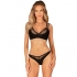 Conjunto de lingerie preto, sensual e ajustável.