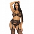 Leg avenue - soutien-gorge, string et bas en dentelle - noir