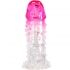 funda realística alargadora con relieve para pene rosa