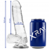 Dildo transparente, realista, flexible, con ventosa